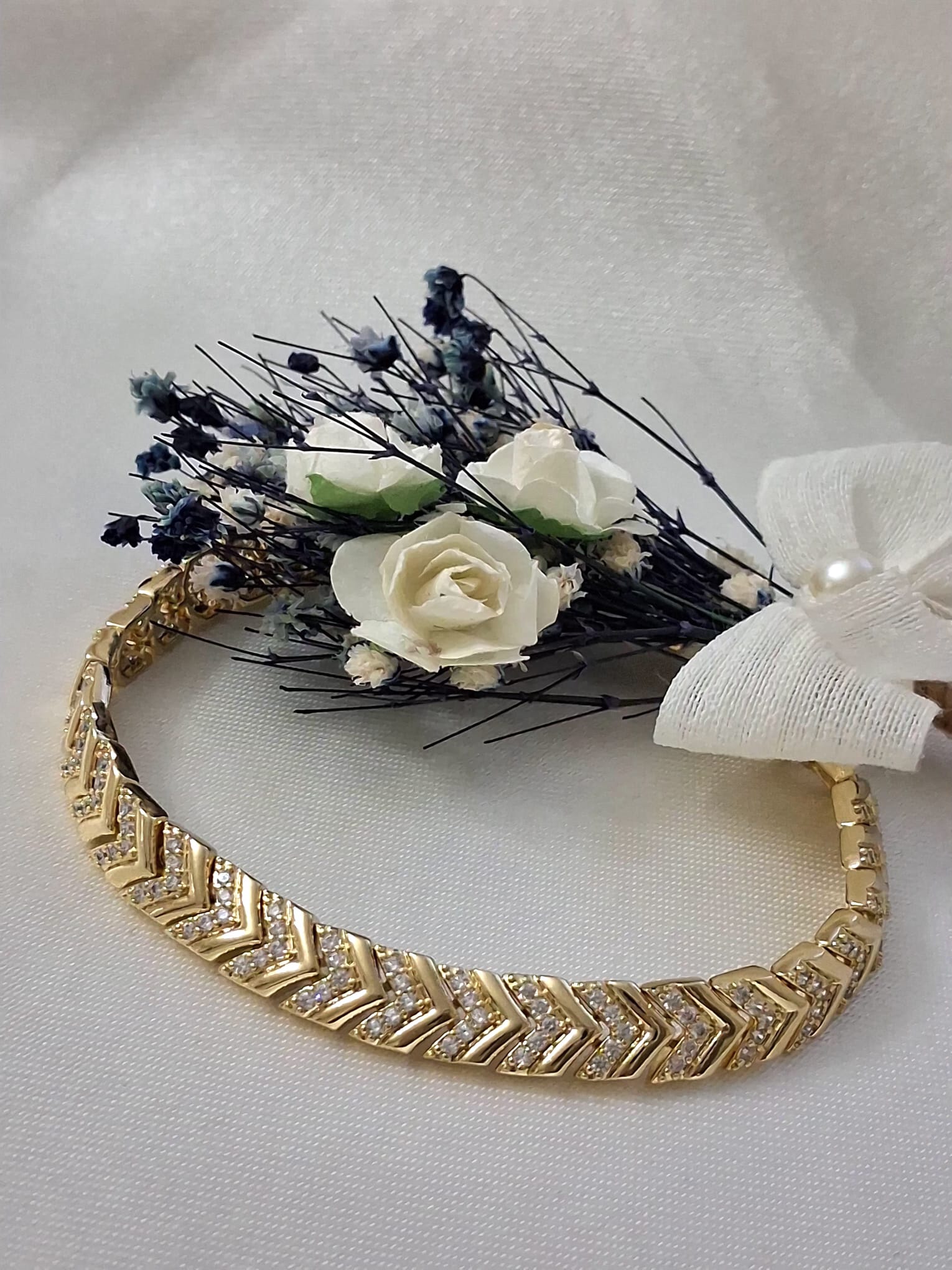 XUPING Bileklik - Zikzak Desenli ve Zirkon Taşlı